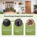 Moquin Oil Rubbed Bronze Deadbolt Lock for Exterior Door, Single Cylinder Deadbolt with Key, One-Sided Deadbolt Lock