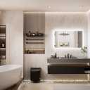 TETOTE Backlit Bathroom Mirror 40 x 24, Frameless LED Mirror for Bathroom, Tempered Glass, 3 Colors Lights, Defogging, Adjustable Brightness, Memory Function, Light Up Bathroom Mirrors for Over Sink