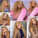 Color 27 Human Hair Bundles Honey Blonde Curly Wave Single Bundle Human Hair 34 Inch Double Weft Grade 12A Unprocessed Virgin Remy Hair Extension