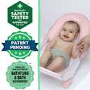 Ingenuity Foldaway 2-Position Bather, 2-Position Adjustable Support Baby Bath seat for Sink or Bathtub, Ages 0-6 Months, up to 20 pounds, Pink