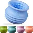 Dog Enrichment Treat Toy, Long-Lasting Wobbly Interactive Freeze Lick Toys for Dogs, Stuffable Puzzle Feeder Toy for Boredom, Silicone Treat Dispensing Chew Toy (Baby Blue,M)