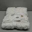 UGG Adalee Faux Fur Throw Blanket Luxury Lightweight Cozy Soft Throw for Couch Bed or Chair Hypoallergenic Machine Washable Double-Sided Fluffy Blanket Home Decor, 50-inch x 70-inch, Natural White