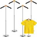 Adjustable Child T Shirt Display Flexible Shoulder Stand Shirt Rack Portable Hanging Black Metal Clothes Hanger Rack for Clothing Garment Coat Retail Vendor, Height 16-27.9 Inch (4 Pcs)
