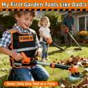KidBloom Kids Gardening Tools Set with Vest, 2-in-1 Kids Lawn Mower & Kids Leaf Blower with Lights & Sounds, Toy Weed Wacker with Goggles & Mask, Outdoor Pretend Play Toys, Birthday Gifts for Boys 3+
