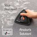 Analan Mini Pet Hair Remover for Car Detailing Supplies, Carpet Dog Hair Remover for Car Interior, Triangle Dog Hair Remover for Auto Detailing, Couch, Furniture, Lint, Carpet (Jet Black)