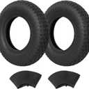4.80/4.00-8 Tire and Inner Tube, Premium Rubber Wheelbarrow Replacement Parts for Hand Truck Lawn Mower Dollies Wagon Dolly Trailers Go Kart 2 Pack