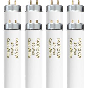 Konideke 8-Pack F40T12/841 Fluorescent Light Bulbs, 40W T12 Cool White 4100K, 48-Inch (4-Foot) Linear Tube, G13 Bipin Base