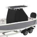 1200D Waterproof T-Top Boat Center Console Cover with Motor Cover, Heavy Duty Marine Grade Polyester Fabric, Fit T-Top Center Console 70" L 48" W 72" H, Black