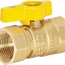 Eastman 3/4 Inch FIP Straight Gas Ball Valve with 1/4-Turn Handle, Brass Plumbing Fitting, 60011