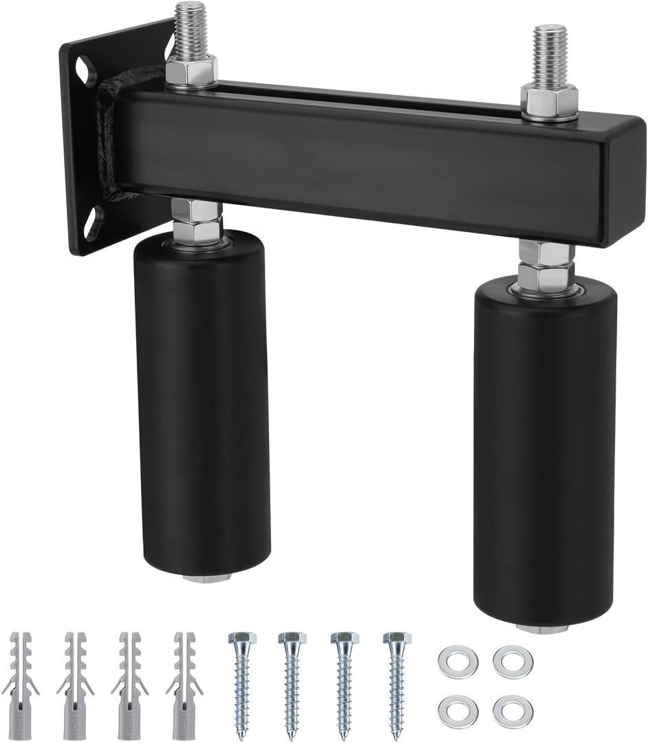 6 Inch Slide Gate Guide Rollers, Gate Roller Guide with Heavy Alloy Steel Assembly Dual Hard Nylon Rollers Rust Proof Sliding Gate Rollers Slide Gate Guide Post Rollers