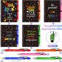 10 Sets/20 Pcs Employee Appreciation Gifts Staff Spiral Notebooks Pens Bulk Stylus Cap Team for Teachers Thank You Inspiration Coworkers Inspirational Christmas Party Supplies