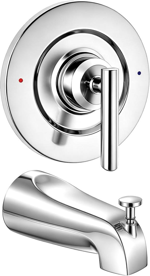 tub shower trim kit with Tub Spout, Compatible with Moen Gibson Posi-Temp T2901 | T2901 Bathroom Shower trim kit, for Moen 2510, 2520, 2570, and 2590 Pressure-Balancing valves