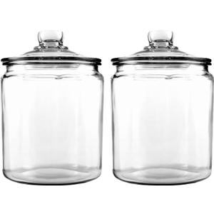 Anchor Hocking Heritage Hill 1/2 Gallon Glass Jar with Lid, Set of 2