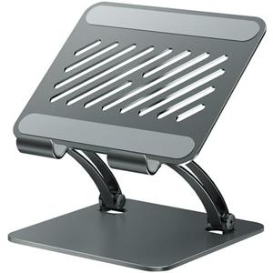 tounee Tablet Holder Stand, Dual Rod Adjustable Aluminum Desktop Stand, Compatible with 4.7-16.9" iPads, Surface Tablets, Portable Monitors, Kindle & More (Gray)