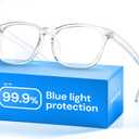Gaoye Blue Light Blocking Glasses - Anti UV Ray Computer Gaming Glasses, Blue Blockers Glasses For Women/Men (Medium, **Clear)