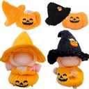 2-Set Halloween Doll Clothes, Pumpkin Dress with Witch Hat Costume Outfit, for 17cm Dolls, Accessories Only (Halloween Pumpkin)