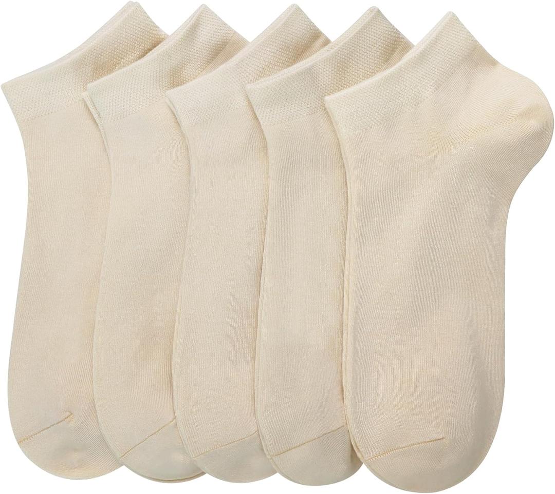 SERISIMPLE Women Viscose Bamboo Ankle Socks Low Cut Thin Sock Lightweight Pastal Color Soft Sock 5 Pairs (Medium, Off-white) SERISIMPLE Women Viscose Bamboo Ankle Socks Low Cut Thin Sock Lightweight Pastal Color Soft Sock 5 Pairs (Medium, Off-white)