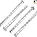 4 Pcs Door Hinge Pins, 3.5 Inches Hinge Mailbox Pin for Interior Door Security Replacement Outlet Stainless Steel Bushing Repair Kit for Repair and Replacement, Silver
