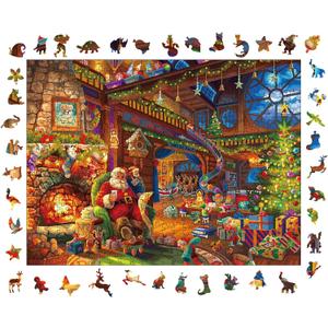 Wooden Puzzles for Adults, Christmas Wooden Puzzle 500 Pieces, Irregular Animal Shaped Wood Puzzles Adult, Unique Wooden Jigsaw Puzzles, Creative Ghristmas Gifts and Adults