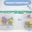 2 x Mesh Bath Toy Organizer + 8 Ultra Strong Hooks The Perfect Bathtub Toy Holder & Bathroom or Shower Caddy These Multi-use Net Bags Make Baby Bath Toy Storage Easy For Kids & Toddlers