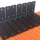 8 Pack - L 6" x H 4" x W1.5, 5mm Thick Black L Shelf Bracket, Iron Shelf Brackets, Metal Shelf Brackets, Floating Shelf, Shelf Supports with Screws