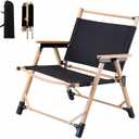 Croyvine Portable Folding Quad Arm Chair with Carry Bag-Ultralight Low Camping Chairs 350 lbs Capacity, Lightweight Outdoor Collapsible Design for Beach, Hiking, Picnics, Sports & Tailgating (Black)