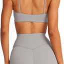 LASLULU Womens Adjustable Spaghetti Straps Sports Bra Square Neck Wireless Padded Workout Yoga Crop Tops (Beige, S)