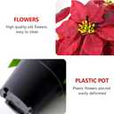 Poinsettia Artificial Red Christmas Flowers 14Inch Faux Poinsettia Plant Winter Flowers for Indoor Outdoor Xmas Ornament Porch Home Garden Decorations