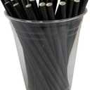 3 x 500 Count | Kingseal FSC Certified Paper Cocktail Straws, Stirrers, Unwrapped, 5.75 Inch Length x 6mm Diameter, BLACK, "Jumbo" Size, Biodegradable, Earth Friendly, Bulk Pack - 1 Box of 500