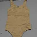 Nebility Womens' Waist Trainer Seamless Round Neck Tummy Control Shapewear Bodysuit (X-Small-Small, Beige Thong Bodysuit)