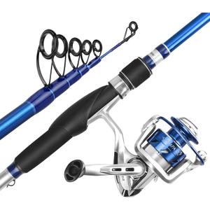 KastKing Compass Telescopic Fishing Rods and Combo, Sensitive Graphite Composite Blank, Easy to Travel, Packs to Just 17" in Length, Stainless Guides and Ceramic Rings, Combos w/ 4+1BB Spinning Reel