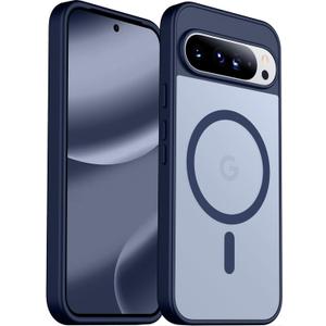 SPIDERCASE Magnetic for Google Pixel 10 Pro XL Case, Military Grade Drop Protection Slim Translucent Matte Shockproof Anti-Fingerprint Phone Case for Pixel 10 Pro XL, Blue