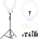 NEEWER 18 Inch Ring Light with Tripod Stand, 55W Large LED Ringlight, Cold Shoe Phone Holder Compatible with iPhone Camera for Video Recording Photography Streaming Selfie Makeup Studio Photo, RL-18
