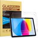 SPARIN Screen Protector for iPad A16 2025 11th (11 Inch) /10th Generation 2022 (10.9 Inch), 2 Pack Tempered Glass for iPad 11/10 Gen, Case Friendly, Anti-Scratch, Touch Sensitive