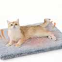 Bedsure Self Warming Cat Bed, Extra Warm Self Heating Mat for Cats & Dogs Non Electric, Anti-Slip Small Thermal Pet Pad Indoor with Removable Washable Cover, 24" x 18",Grey