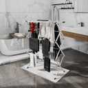 3 Tier Drying Rack Clothing,Foldable Clothes Drying Rack,Space-Saving Design, Indoor & Outdoor Laundry Rack for Drying Clothes,Metal Drying Rack,-White+Black