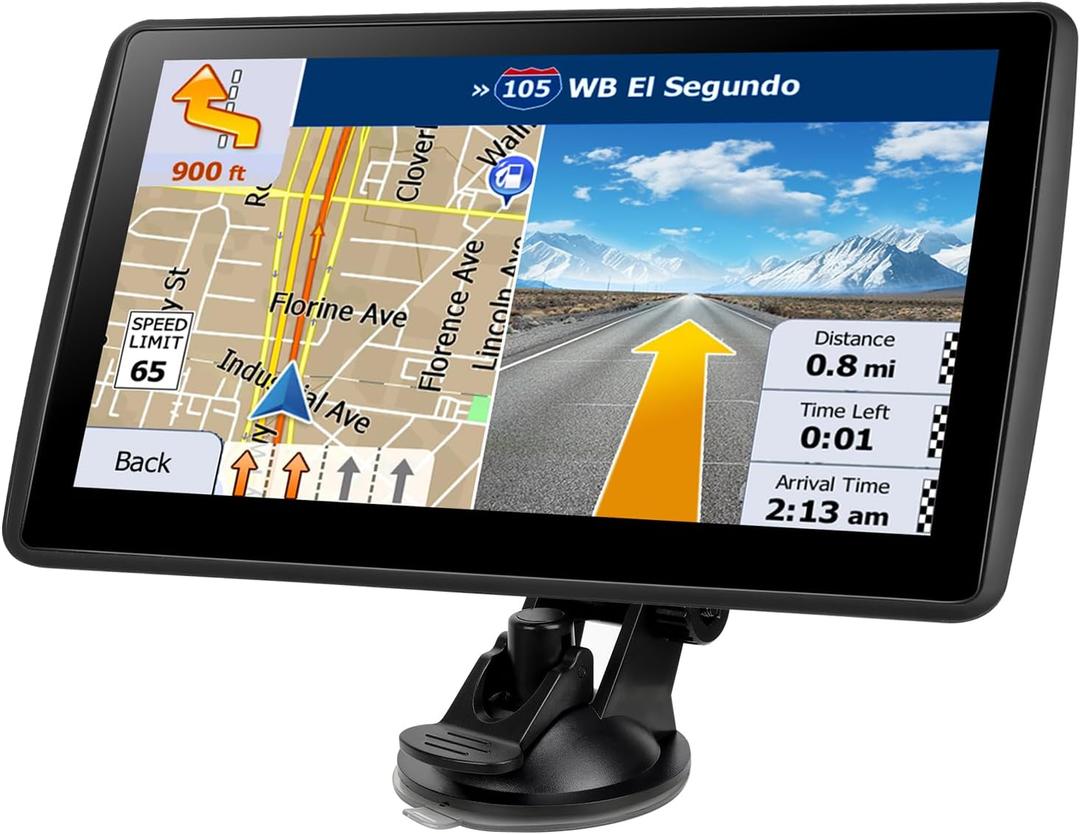 7'' GPS Navigator for Car Truck RV - Touchscreen Navigation System, 2025 North America Maps Free Lifetime Updates, Turn-by-Turn Voice Guidance, Speed & Red Light Warning, GPS Navigation for All Cars (Blue)