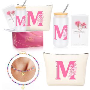 Teen Girl Gifts Trendy Stuff, Christmas Gifts for Teen Girls 10 11 12 13 14 15 16 17 18 Year Old Girl Birthday Gifts Tween Girl Gift Set for Girl Her Friend Sister Girlfriend Daughter Pink Initial M