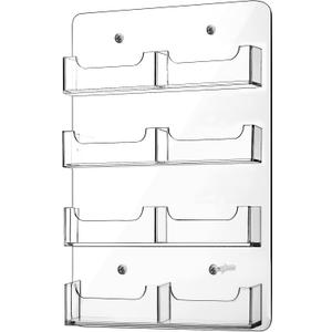 Hillban Acrylic Business Card Holder Wall Mount Clear Sticker Display Rack Multiple Card Holders Clear Acrylic Organizing Sticker Display Stand Pre Drilled(8 Pockets) Hillban Acrylic Business Card Holder Wall Mount Clear Sticker Display Rack Multiple Card Holders Clear Acrylic Organizing Sticker Display Stand Pre Drilled(8 Pockets)