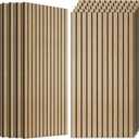 10 Pack Soundproof Wall Panels,Decorative Noise Dampening Panels,Sound Panels with Simulated Wood Grain Finish, 47.2x23.6,for Office,Home Theater,Studio,Living Room, Teak