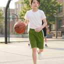 Resinta 5 Pack Boys Shorts Kids Basketball Athletic Shorts Soccer Sports Mesh Quick Dry Active Gym Clothes with Drawstring