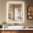 24x36 Inch LED Lighted Bathroom Mirror - Anti-Fog Vanity Mirror with Dimmable Front & Backlit, 