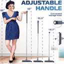 DSV Standard Grout Scrub Brush with Long Handle, 50'' Tile Grout Scrubber, V-Shape Crevice Cleaning Brush for Hard to Reach Areas, 180 Rotation Grout Cleaner for Tile Floors, Baseboards and Corners