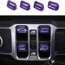 Window Switch Button Cover Trim Interior Accessories Fit for 2018-2026 Jeep Wrangler JL JLU & Gladiator JT(Purple)