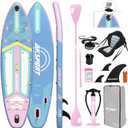 AKSPORT 11' Inflatable Stand-Up Paddle Board with Upgraded SUP Accessories Kit | Extra Wide 34" Design | Non-Slip Deck | Premium SUP Board for Adults & Youth of All Levels