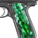 Cool Hand Ruger Mark IV 22/45 Lite Grips, High Polished Synthetic Green Pearl, Fits Generation 4 Rimfire Pistol NOT for Gen 3, Gold Screws Included
