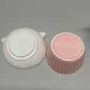 Ceramic Raised Cat BowlTilted Raised Bowl Anti Vomit Bowls for Indoor Cats Whisker Friendly Pet Feeder for Cats Puppies, Microwave and Dishwasher Safe