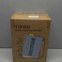 TIPGO Bathroom Trash Can with Lid, 2.1 Gallon / 8 Liter Small Garbage Can, Press Top Bin, Stainless Steel Wastebasket with Pop-Up Lid for Bedroom, Living Room, Office (Cream)