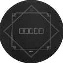 SLOWPLAY Godel 47 Inch Round Poker Mat for Texas Holdem | Poker Table Top with Extra Water Repellency, Hemmed Edges, Noise Reduction | Super Portable for Gaming Everywhere (Black and Champagne Gold)