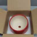 G EPGardening Ceramic Pot for Plants - 6 Inch Plant Pot with Drainage and Ceramic Tray, Modern Living Room Decor, Planter for Housewarming Gifts New Home, Red